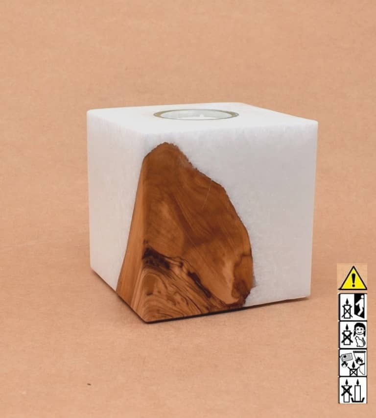 Hochzeitskerze, Kerze mit Holzeinsatz, Teelicht rund, Stearin, im Kerzen online Shop für Hochzeiten bestellen, günstig kaufen.