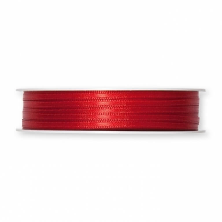 3mm Doppelsatin-Band. Farbe: rot