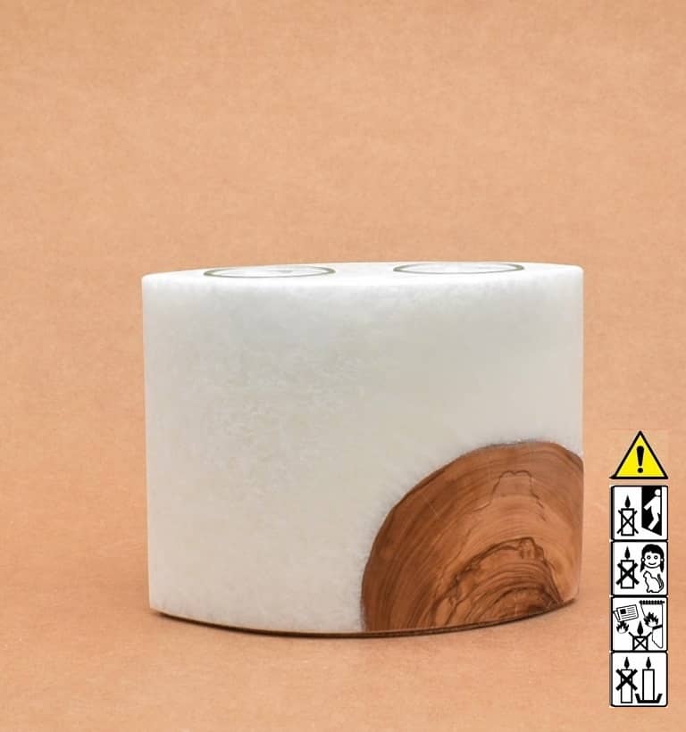 Hochzeitskerze, Kerze mit Holzeinsatz, Teelicht rund, Stearin, im Kerzen online Shop für Hochzeiten bestellen, günstig kaufen.