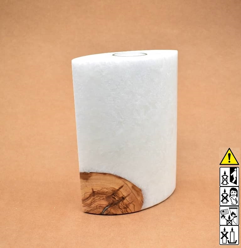 Kerze mit Holzelement, Individuelle, persönliche Hochzeitskerze  Holzkerze, Rund Stearinoptik, Hochzeitskerze mit Teelicht im Kerzen online Shop für Hochzeiten bestellen, günstig kaufen.