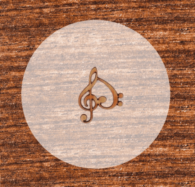 Herz - Notenschlüssel 30 x 32 mm für Hochzeitsanstecker - Büscherl Herz - Notenschlüssel 30 x 32 mm für Hochzeitsanstecker - Büscherl