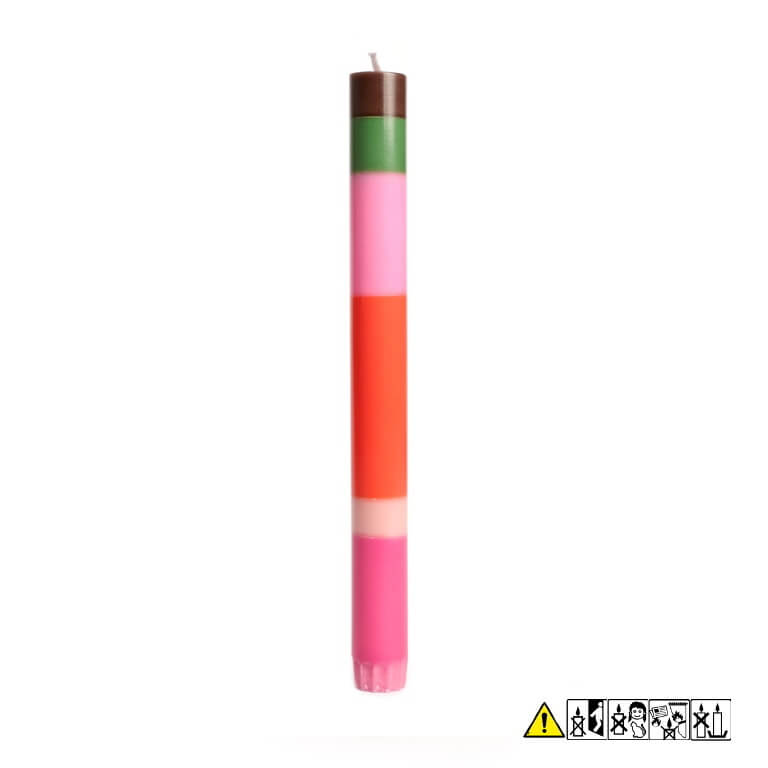 Bunte Stabkerze "Weihnachtsgruss" 22 x 230 mm (ohne Deko)