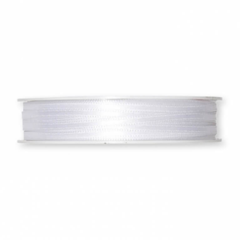 3mm Doppelsatin-Band. Farbe: weiß 3mm Doppelsatin-Band. Farbe: weiß