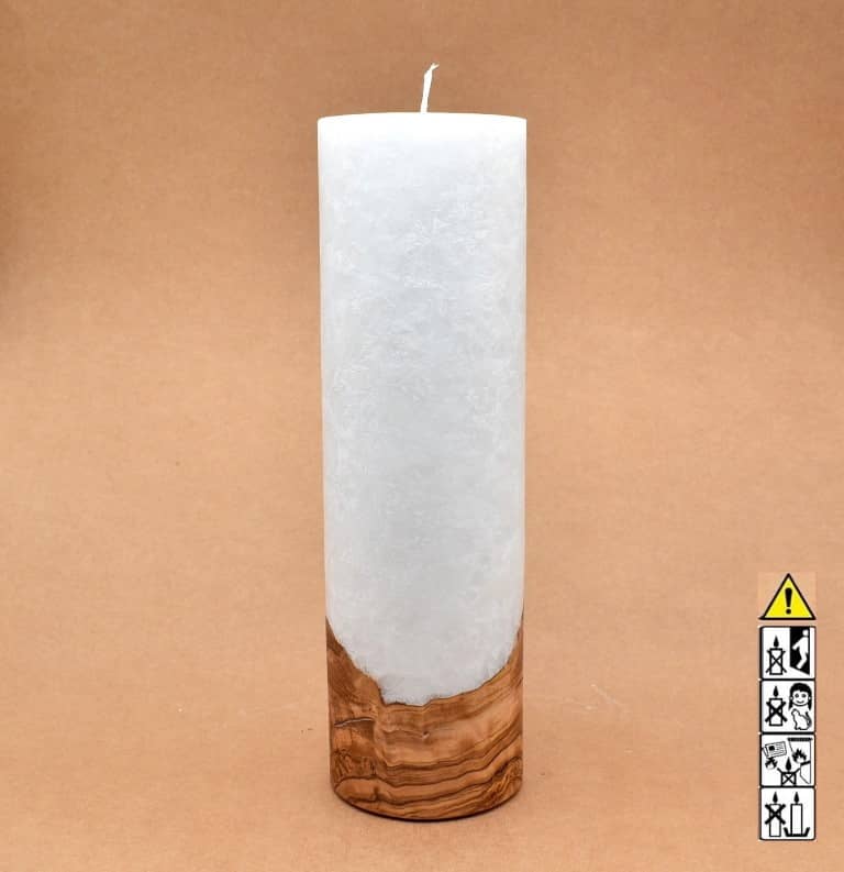 Hochzeitskerze, Kerze mit Holzeinsatz ohne Teelicht rund, Stearin, Individuelle, perönliche Hochzeitskerze  im Kerzen online Shop für Hochzeiten bestellen, günstig kaufen.