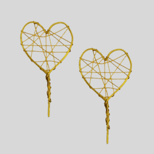 Draht Herz am Stil 40 x 40 mm gold