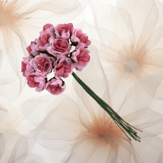 Biedermeier - Rose ⌀ 18 mm in rosa für Hochzeitsanstecker - Büscherl