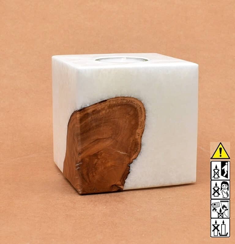 Hochzeitskerze, Kerze mit Holzeinsatz, Teelicht rund, Stearin, im Kerzen online Shop für Hochzeiten bestellen, günstig kaufen.