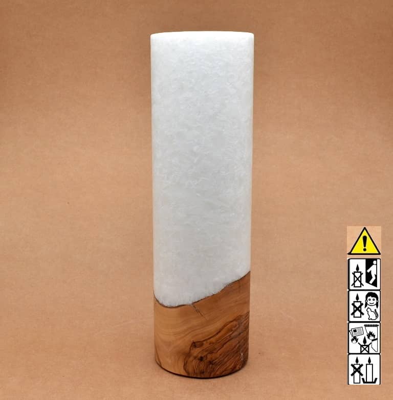 Hochzeitskerze, Kerze mit Holzeinsatz, Teelicht rund, Stearin, im Kerzen online Shop für Hochzeiten bestellen, günstig kaufen.