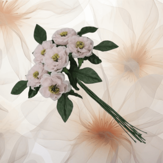 Buschröschen ⌀ 22 mm in zartrosa für Hochzeitsanstecker - Büscherl