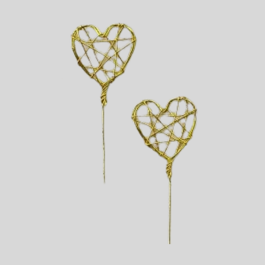 Draht Herz am Stil 26 x 26 mm gold