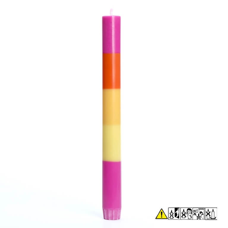 Bunte Stabkerze "Yippie" 22 x 230 mm (ohne Deko)