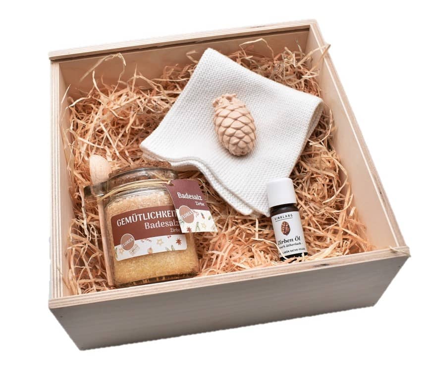 "Zirben Geschenk-Set" Baden ist eine tolle nachhaltige Geschenkidee.