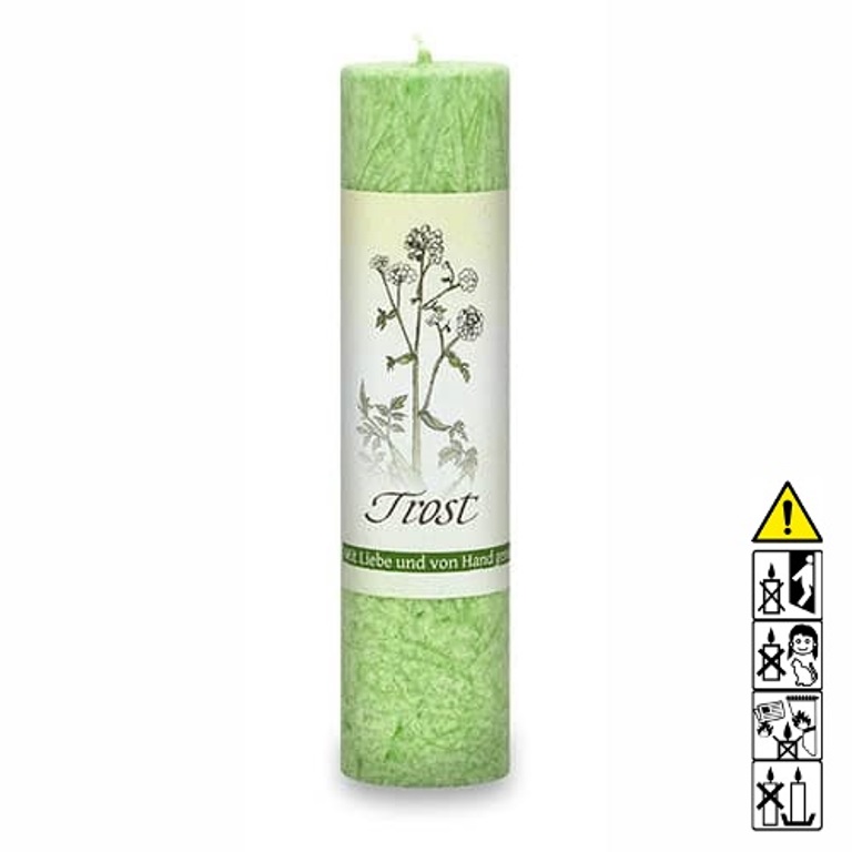 Allgäuer Heilkräuterkerze Trost Allgäuer Heilkräuterkerze zum Thema Trost in unserem Kerzen Online Shop kaufen. Als Geschenk für Sie oder Ihn. 100% Vegane Kerze. Hergestellt aus Olivenöl.