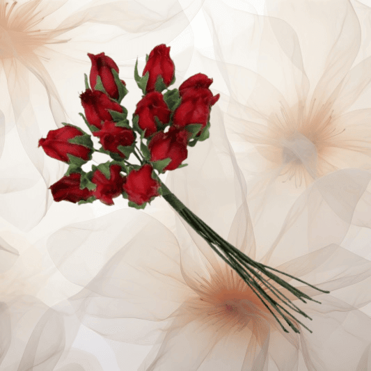 Rosenknospen Ø 12 mm in weinrot für Hochzeitsanstecker - Büscherl Rosenknospen Ø 12 mm in weinrot für Hochzeitsanstecker - Büscherl