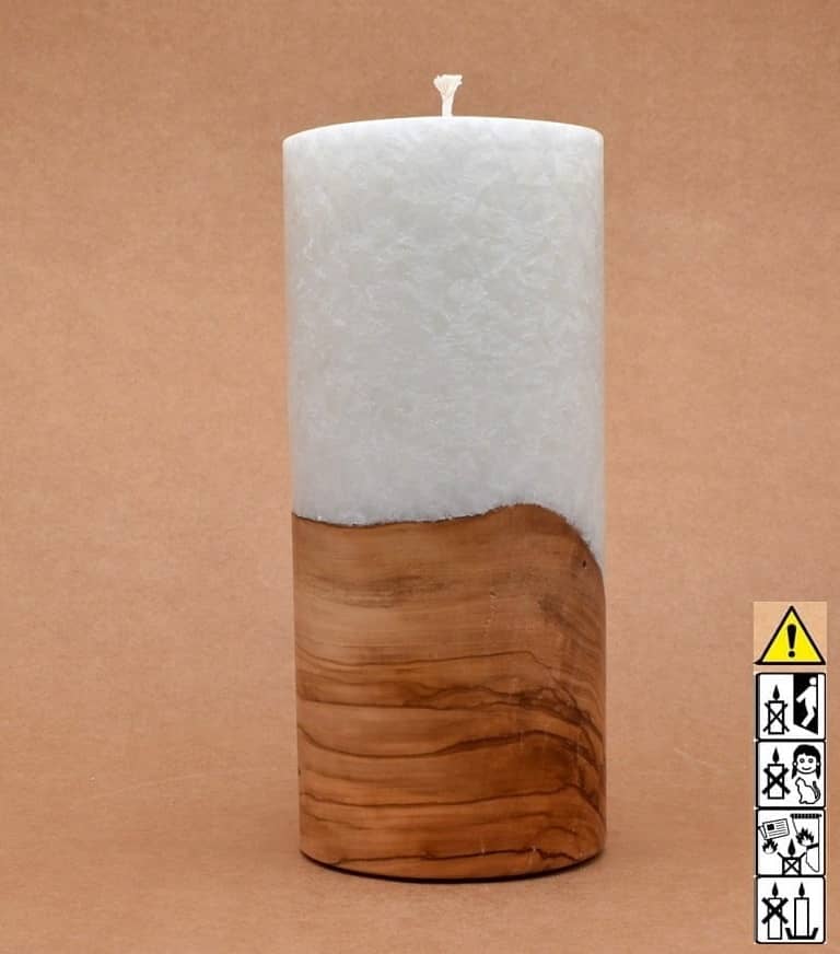 Hochzeitskerze, Kerze mit Holzeinsatz, Teelicht rund, Stearin, im Kerzen online Shop für Hochzeiten bestellen, günstig kaufen.