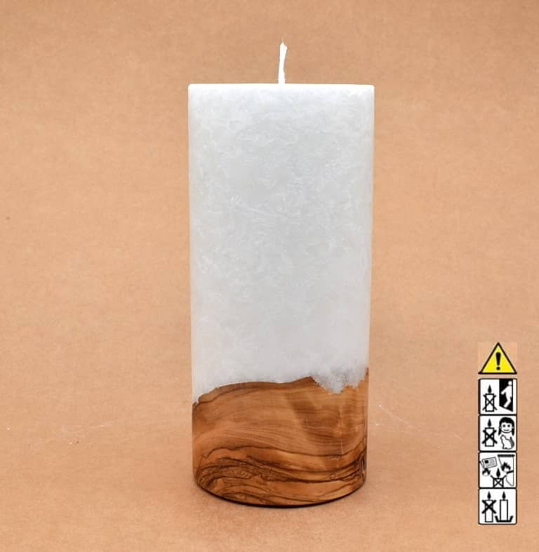 Hochzeitskerze, Kerze mit Holzeinsatz, Teelicht rund, Stearin, im Kerzen online Shop für Hochzeiten bestellen, günstig kaufen.