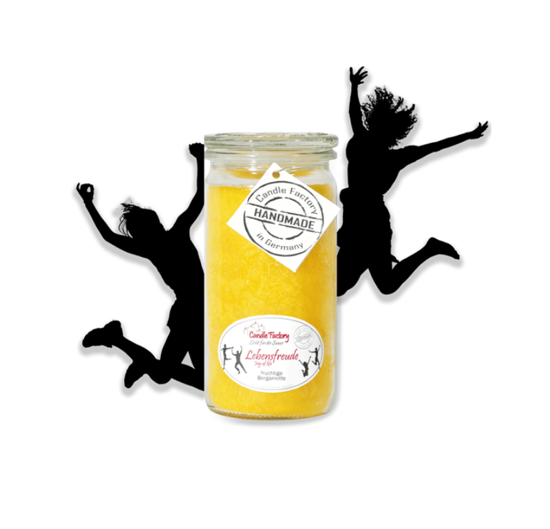 Lebensfreude - Mini Jumbo hochwertige Duftkerze im Glas