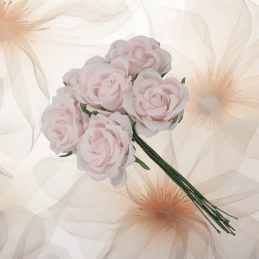 Kletterrose ⌀ 28 mm in zartrosa für Hochzeitsanstecker - Büscherl