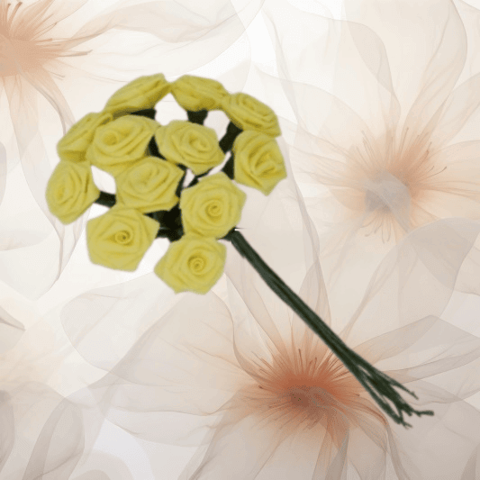 Dior-Rose ⌀ 14 mm in hellgelb für Hochzeitsanstecker - Büscherl