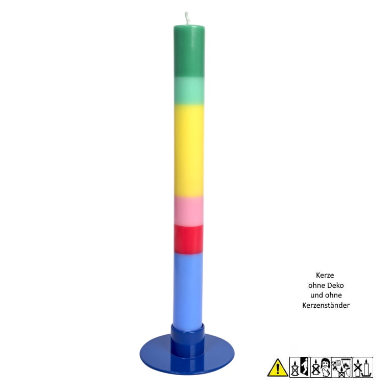 Bunte Stabkerze "GUTSCHEIN" 22 x 230 mm (ohne Deko)