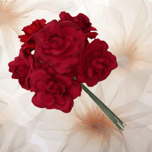 Samtröschen Ø 48 mm in weinrot für Hochzeitsanstecker - Büscherl Samtröschen Ø 48 mm in weinrot für Hochzeitsanstecker - Büscherl