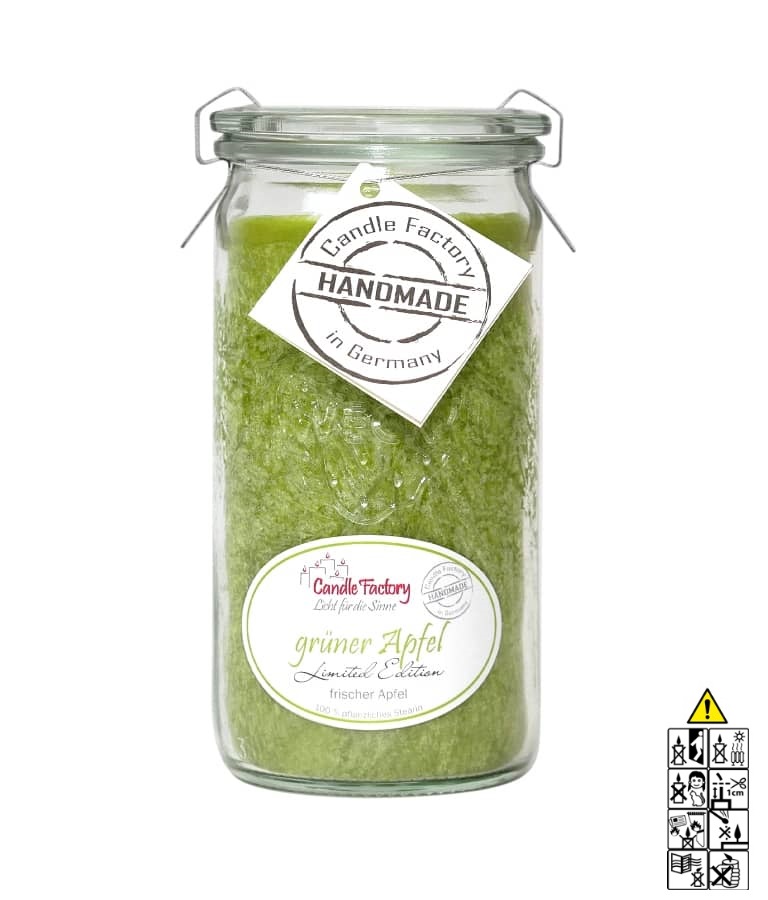 Grüner Apfel Mini Jumbo hochwertige Duftkerze im Glas Grüner Apfel Mini Jumbo hochwertige Duftkerze im Glas
