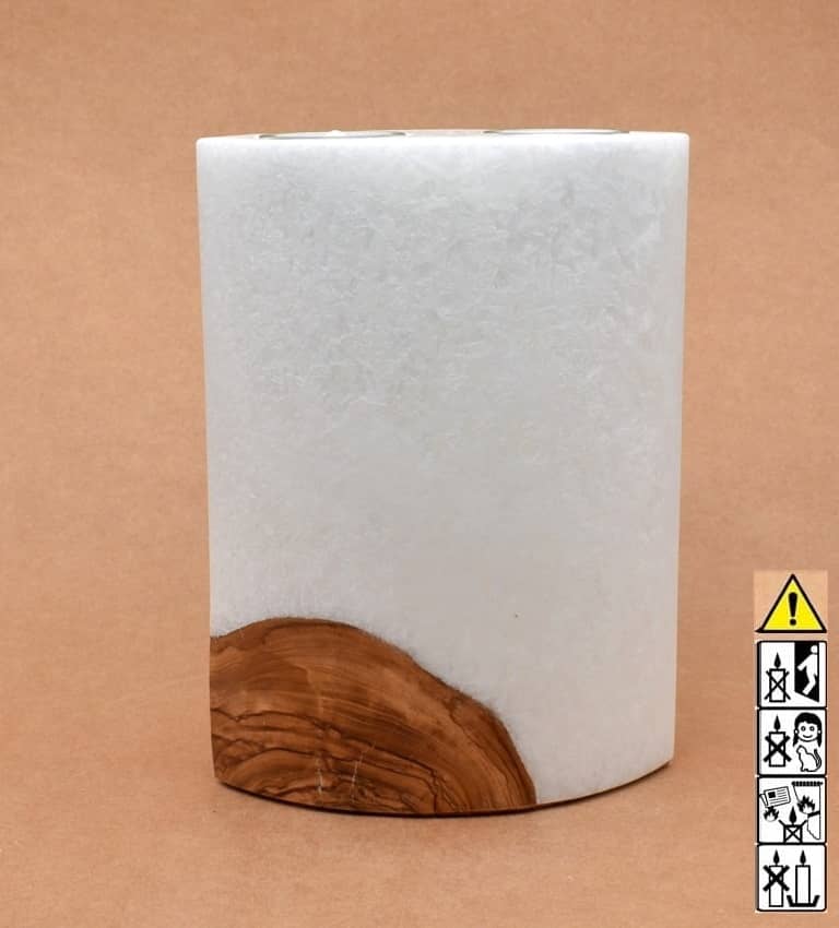 Kerze mit Holzelement, Individuelle, persönliche Hochzeitskerze  Holzkerze, Rund Stearinoptik, Hochzeitskerze mit Teelicht im Kerzen online Shop für Hochzeiten bestellen, günstig kaufen.