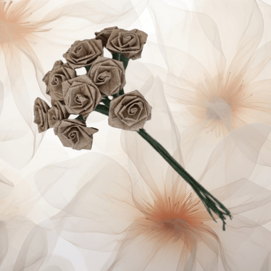 Öko - Papier Diorrosen Ø 15 mm in natur für Hochzeitsanstecker - Büscherl Öko - Papier Diorrosen Ø 15 mm in natur für Hochzeitsanstecker - Büscherl