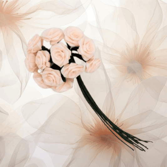 Dior-Rose Ø 14 mm in lachs für Hochzeitsanstecker - Büscherl Dior-Rose Ø 14 mm in lachs für Hochzeitsanstecker - Büscherl