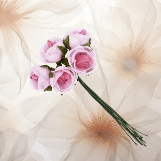 Rose mittel ⌀ 26 mm in rosa für Hochzeitsanstecker - Büscherl