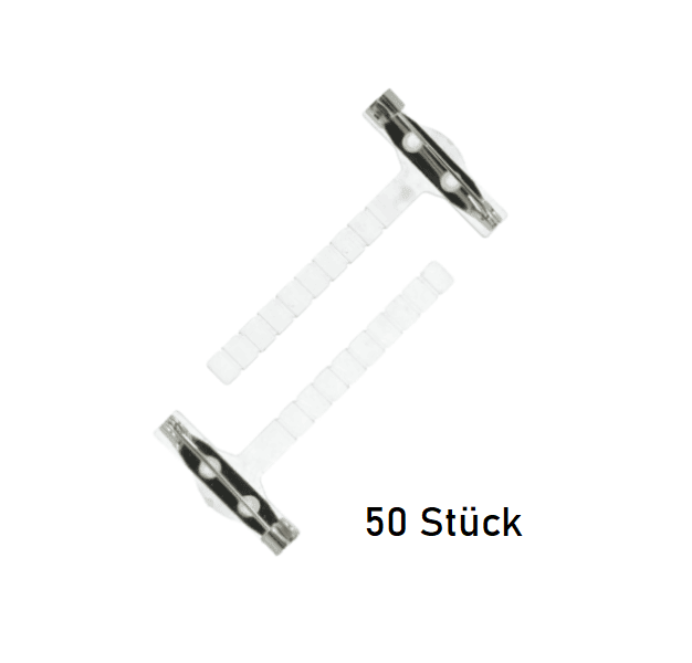 Broschenadeln / Revers Anstecknadel 50mm transparent (50 Stück) Broschenadeln / Revers Anstecknadel 50mm transparent (50 Stück)