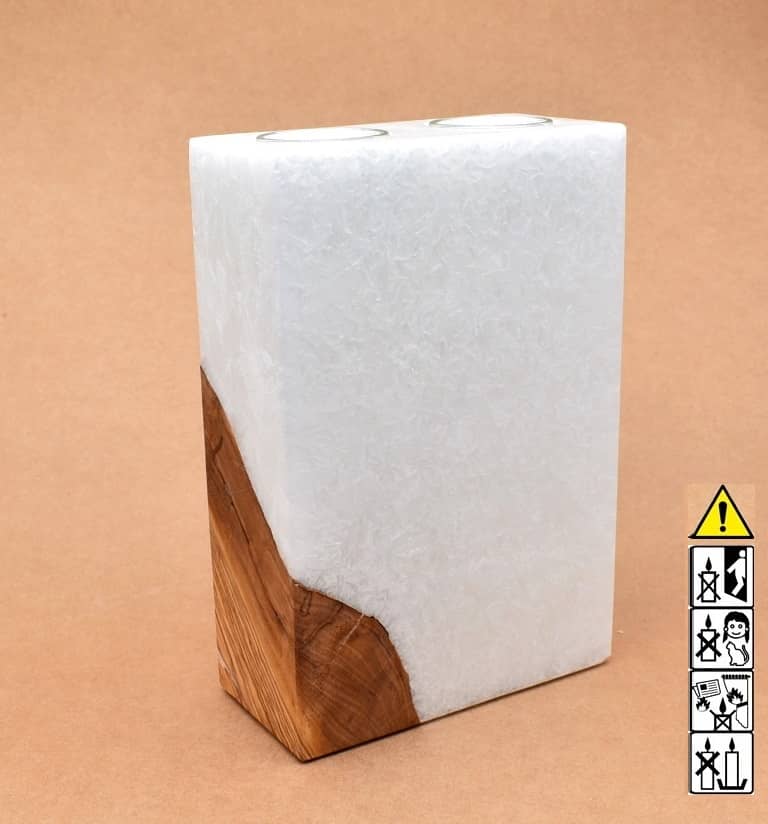 Kerze mit Holzelement für Hochzeitskerze ausgesucht. günstig in unserem Onlineshop kaufen. Personalisierte Geschenke online kaufen