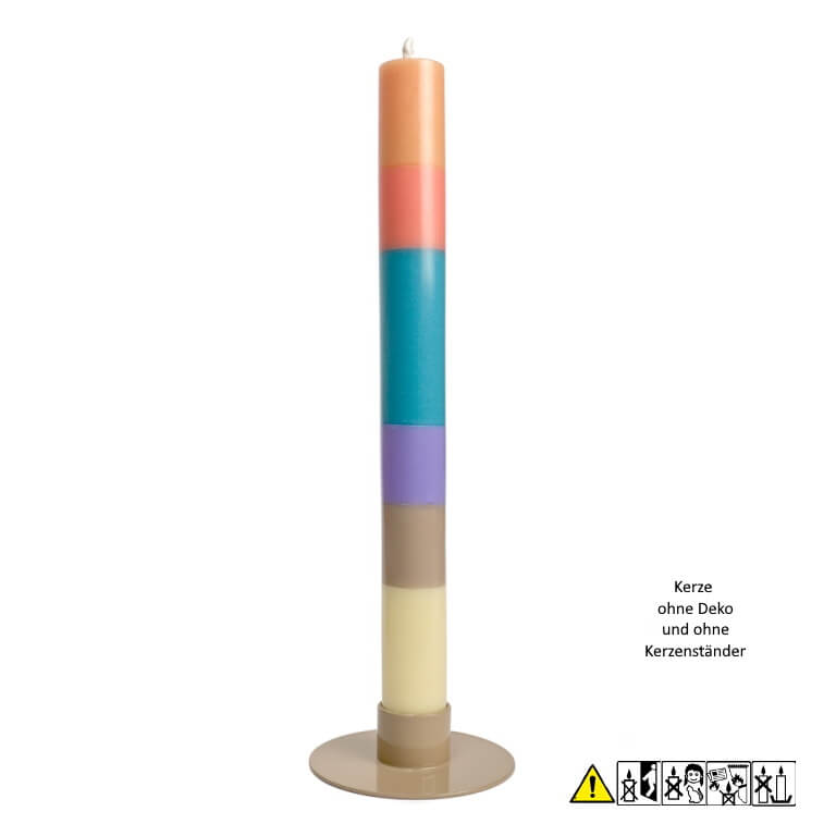 Bunte Stabkerze "Du kannst das" 22 x 230 mm (ohne Deko)