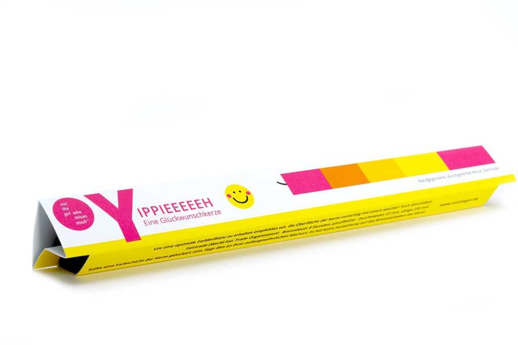 Bunte Stabkerze "Yippie" 22 x 230 mm (ohne Deko)