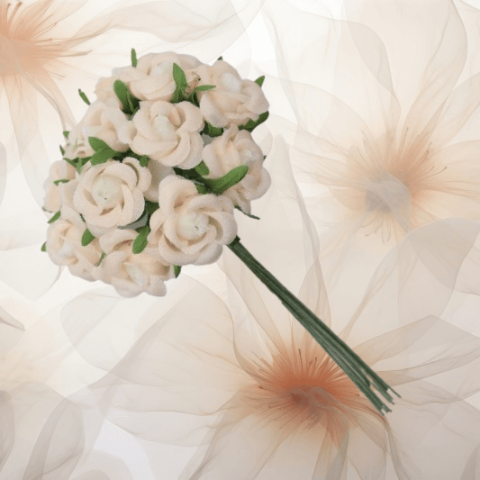 Princess - Rose Ø 22 mm in champagner - beige für Hochzeitsanstecker - Büscherl Princess - Rose Ø 22 mm in champagner - beige für Hochzeitsanstecker - Büscherl