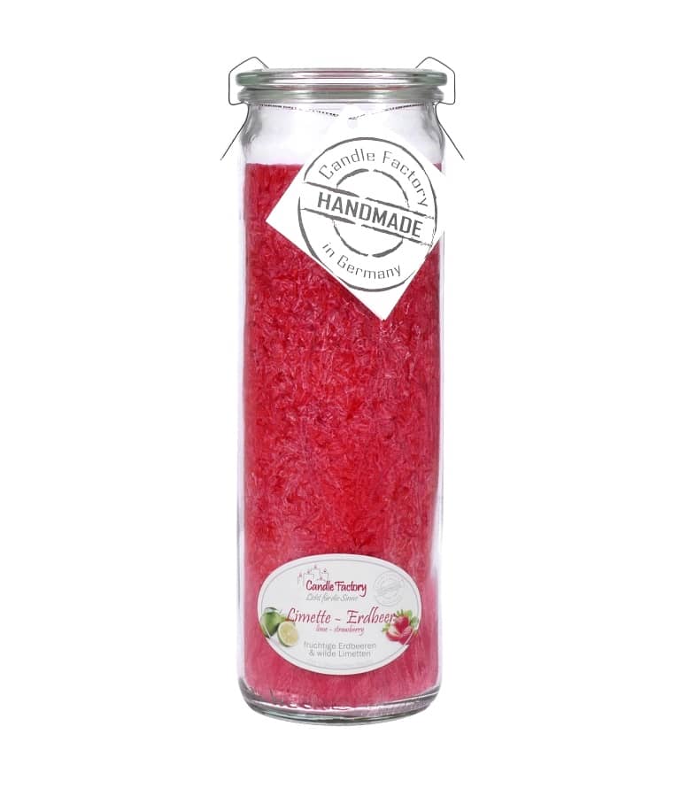 Limette - Erdbeere - Big Jumbo Duftkerze im Glas von Candle Factory