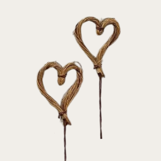 Kokos-Herz am Draht 35 x 45 mm natur