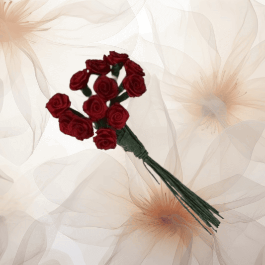 Dior-Rose klein Ø 10 mm in weinrot für Hochzeitsanstecker - Büscherl Dior-Rose klein Ø 10 mm in weinrot für Hochzeitsanstecker - Büscherl