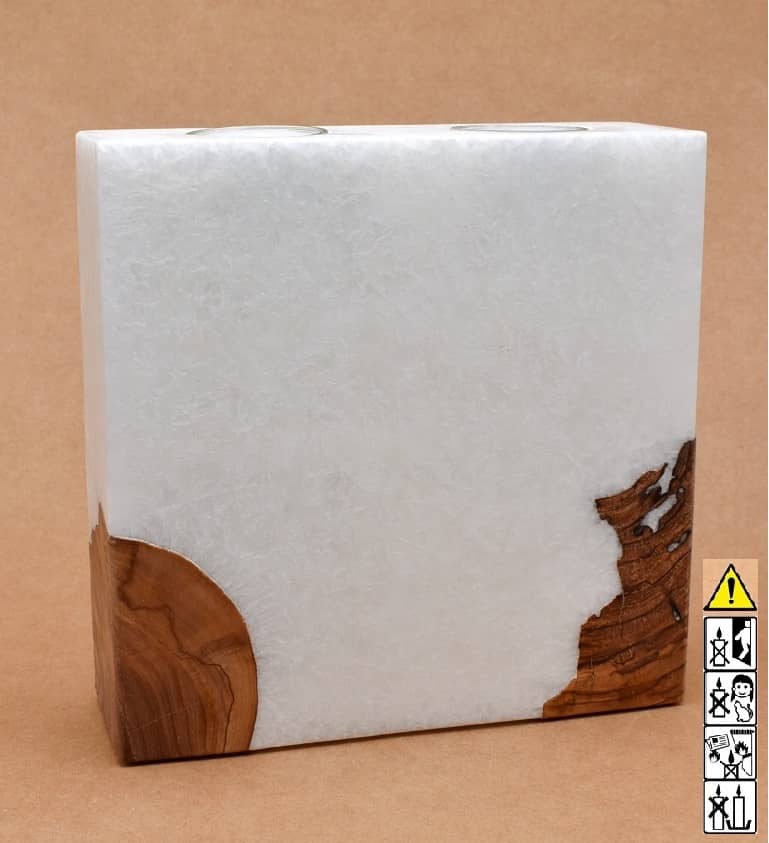 Kerze mit Holzelement für Hochzeitskerze ausgesucht. günstig in unserem Onlineshop kaufen. Personalisierte Geschenke online kaufen