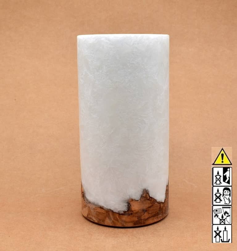 Hochzeitskerze, Kerze mit Holzeinsatz, Teelicht rund, Stearin, im Kerzen online Shop für Hochzeiten bestellen, günstig kaufen.