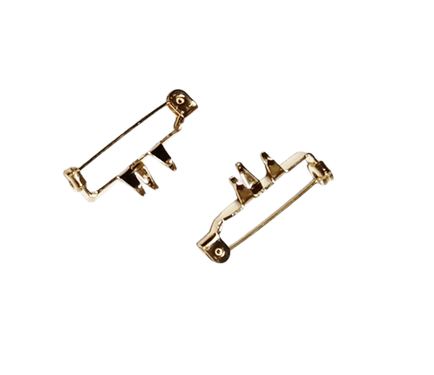 Broschenadeln mit Platte und Kralle gold 25 mm mit SV (1 Stück) Broschenadeln mit Platte und Kralle gold 25 mm mit SV (1 Stück)