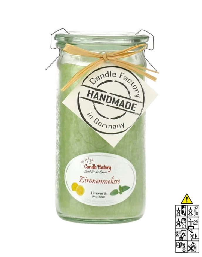 Hochwertige Duftkerze von Candle Factory Zitronenmelisse Mini Jumbo im Glas g?nstig in Kerzen Online Shop kaufen. Duftkerzen im Glas. Geschenkidee Zitronenmelisse Mini Jumbo im Glas