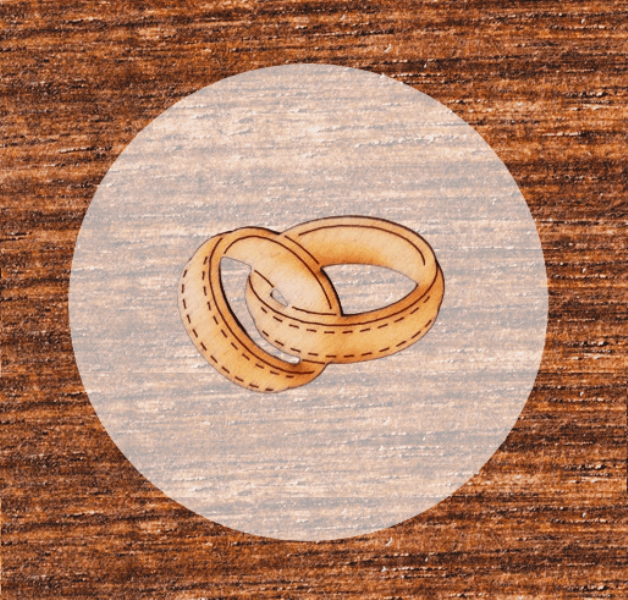 Eheringe modern 40 x 25 mm für Hochzeitsanstecker - Büscherl Eheringe modern 40 x 25 mm für Hochzeitsanstecker - Büscherl