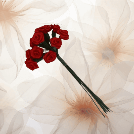Dior-Rose klein Ø 10 mm in rot für Hochzeitsanstecker - Büscherl