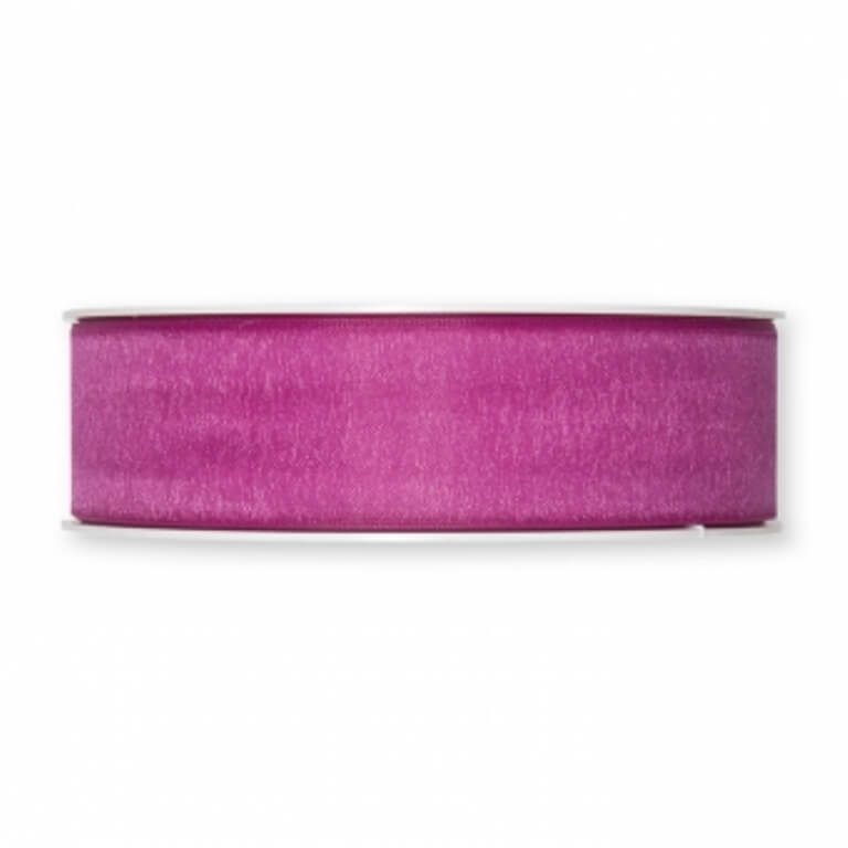 25mm Organzaband / Chiffonband. Farbe: pink