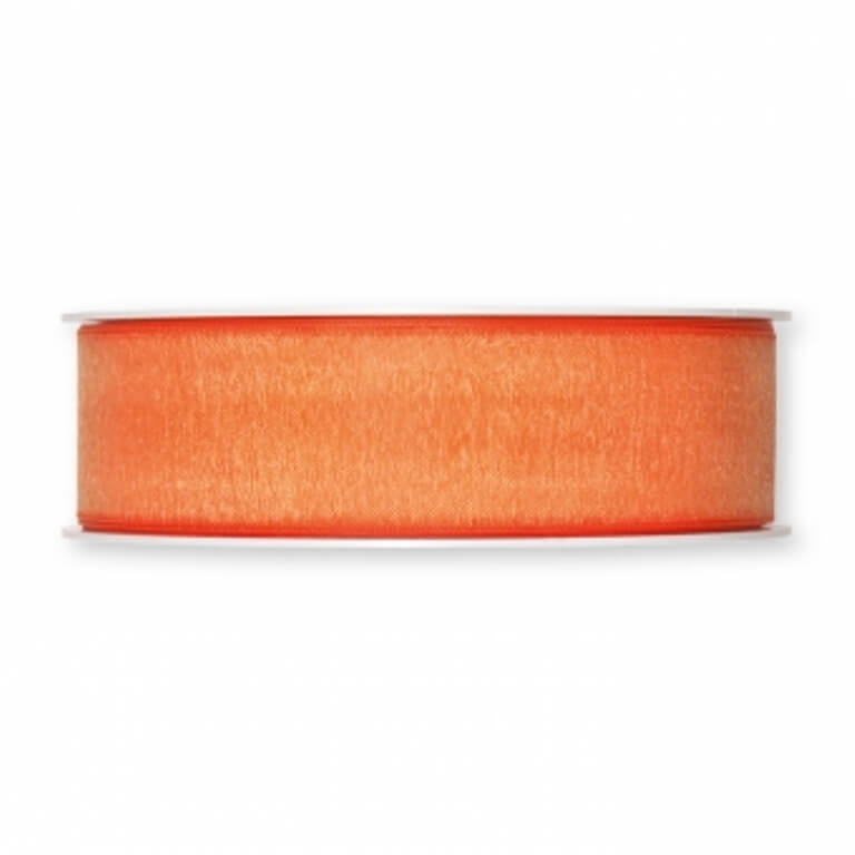 25mm Organzaband / Chiffonband. Farbe: orange