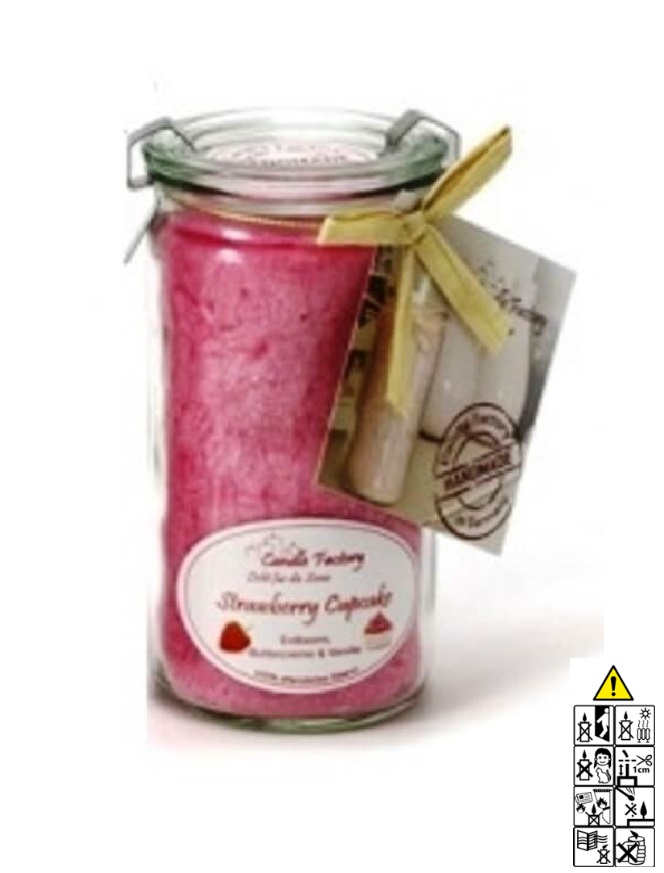 Hochwertige Duftkerze von Candle Factory Strawberry Cupcake Mini Jumbo im Glas g?nstig in Kerzen Online Shop kaufen. Duftkerzen im Glas. Geschenkidee Strawberry Cupcake Mini Jumbo im Glas 