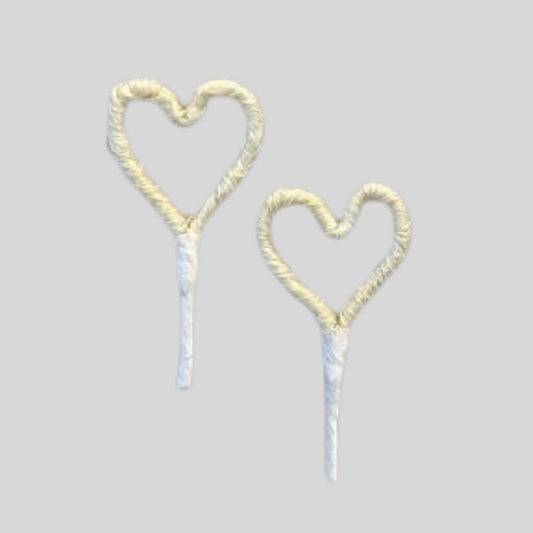 Sisalschnur-Herz am Stiel 30 x 30 mm creme