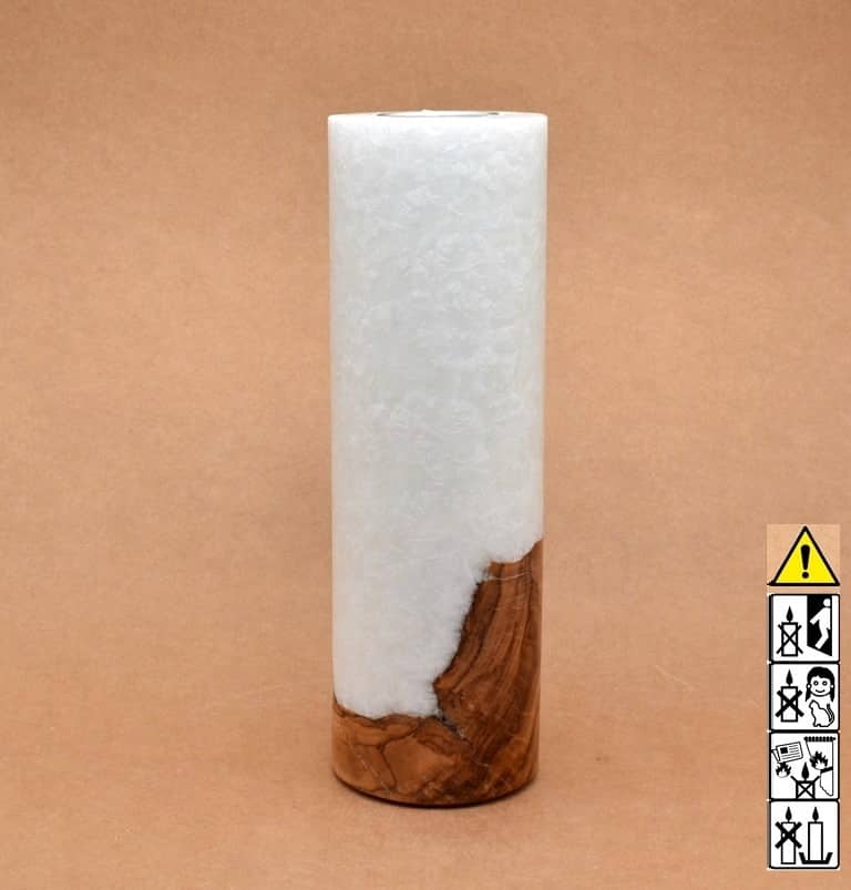 Hochzeitskerze, Kerze mit Holzeinsatz, Teelicht rund, Stearin, im Kerzen online Shop für Hochzeiten bestellen, günstig kaufen.