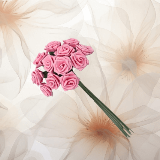 Papier Diorrosen ⌀ 15 mm in rosa für Hochzeitsanstecker - Büscherl